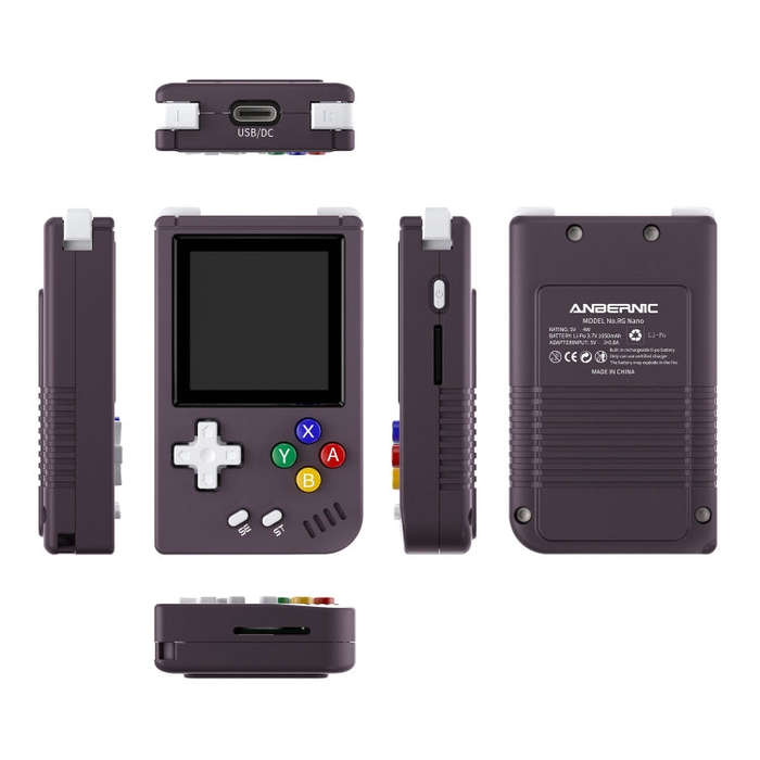ANBERNIC RG Nano  1.54-Inch IPS Linux System Classic Pocket Retro Game Console 64G 8000 Games(Dar...