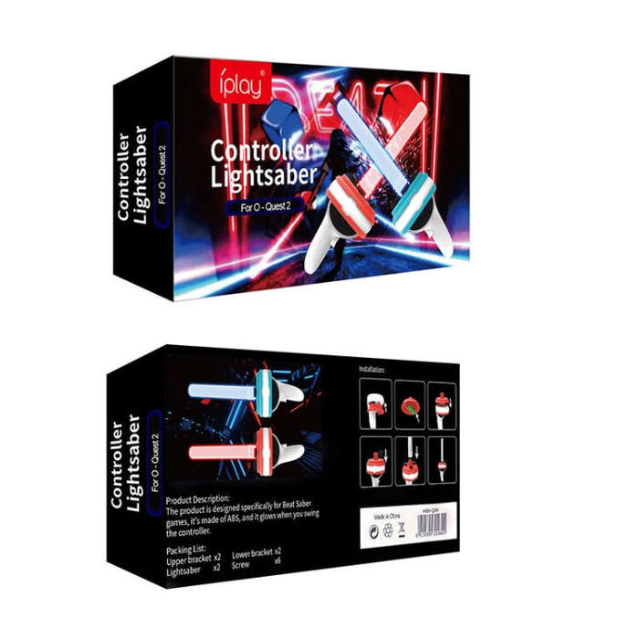 Iplay For Quest VR Handle Motion Rhythm Lightsaber(Red Blue 1 Pair)