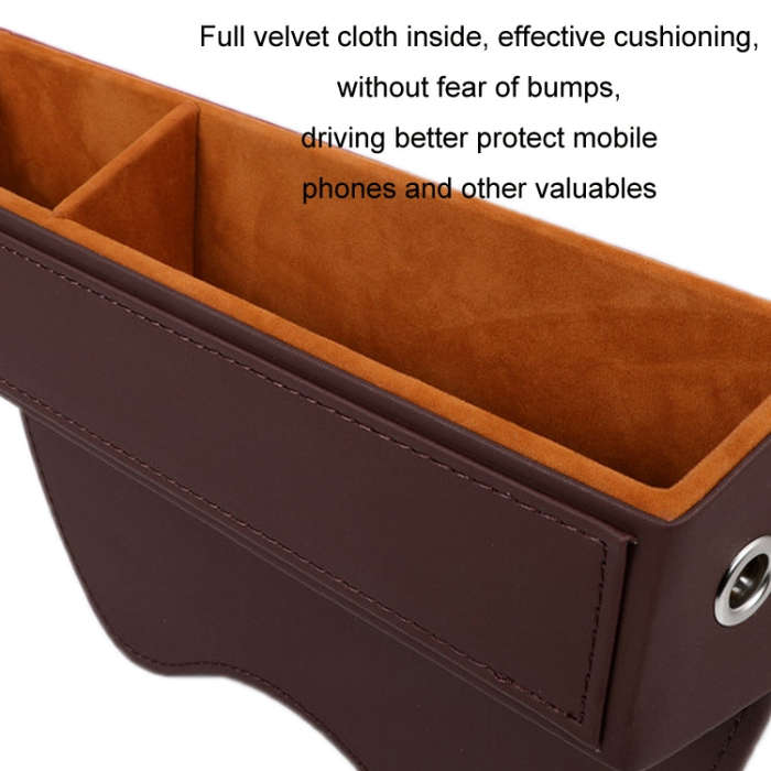 Car Crevice Sundries Storage Box Car Interior Decoration Supplies, Color: Light Brown Co-pilot