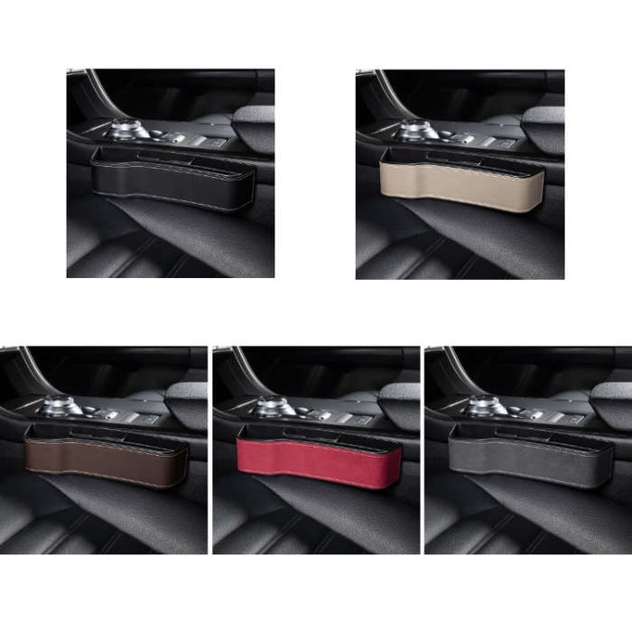Car Crevice Storage Box Seat Decoration Finishing Box, Color: Red Suede Principal Driver