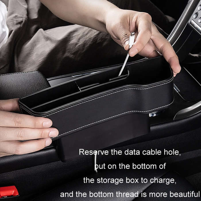 Car Crevice Storage Box Seat Decoration Finishing Box, Color: Red Suede Principal Driver