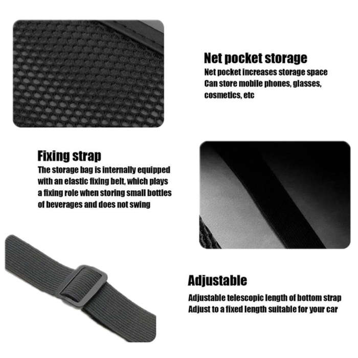 Car Seat Leather Multifunctional Tissue Water Cup Storage Hanging Bag(Grey)