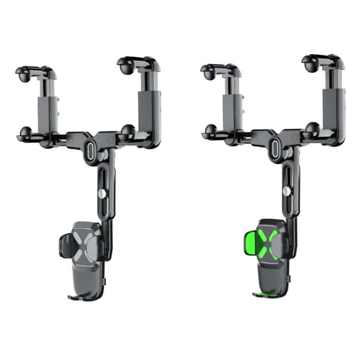 Car Rearview Mirror Navigation Retractable Multifunctional Mobile Phone Holder(Green)