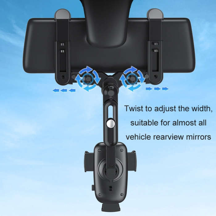 Car Rearview Mirror Navigation Retractable Multifunctional Mobile Phone Holder(Green)