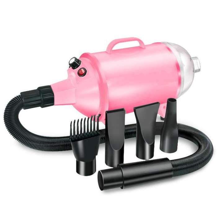 2100W Dog Dryer Stepless Speed Pet Hair Blaster With Vacuum Cleaner 220V AU PLug(Pure Pink)