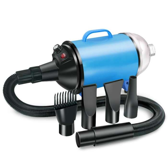 2100W Dog Dryer Stepless Speed Pet Hair Blaster With Vacuum Cleaner 220V AU PLug(Black Blue)