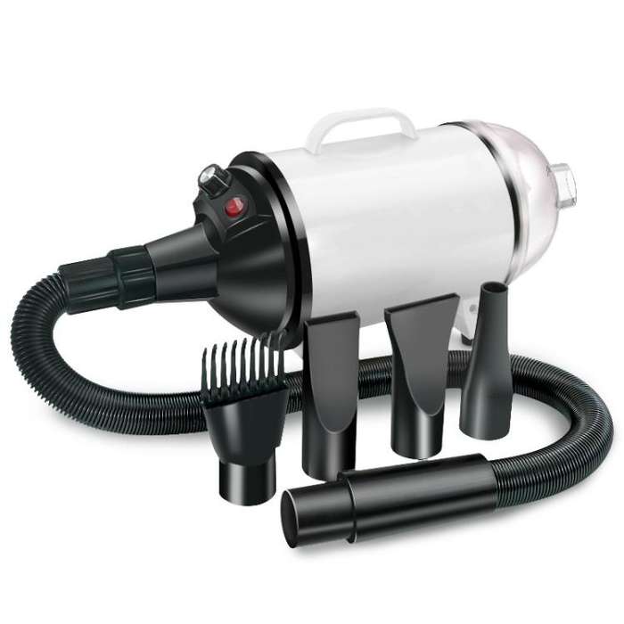 2100W Dog Dryer Stepless Speed Pet Hair Blaster With Vacuum Cleaner 220V AU PLug(Black White)