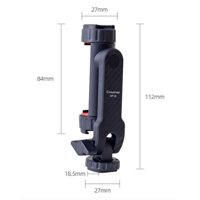 Cimapro Swivel Cold Boot Camera Phone Mount Bracket External Tripod(Black)