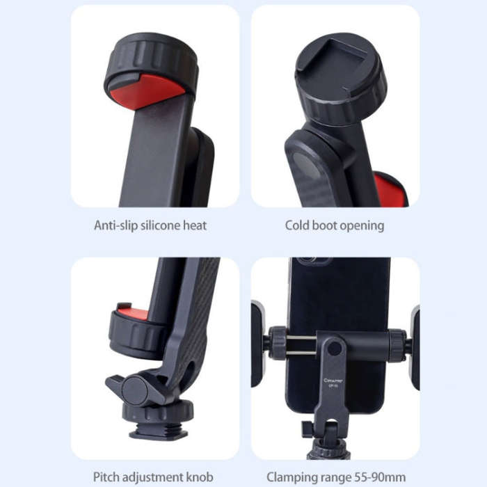 Cimapro Swivel Cold Boot Camera Phone Mount Bracket External Tripod(Black)