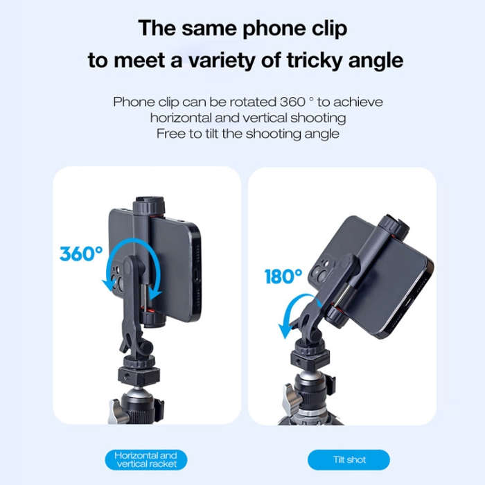 Cimapro Swivel Cold Boot Camera Phone Mount Bracket External Tripod(Black)