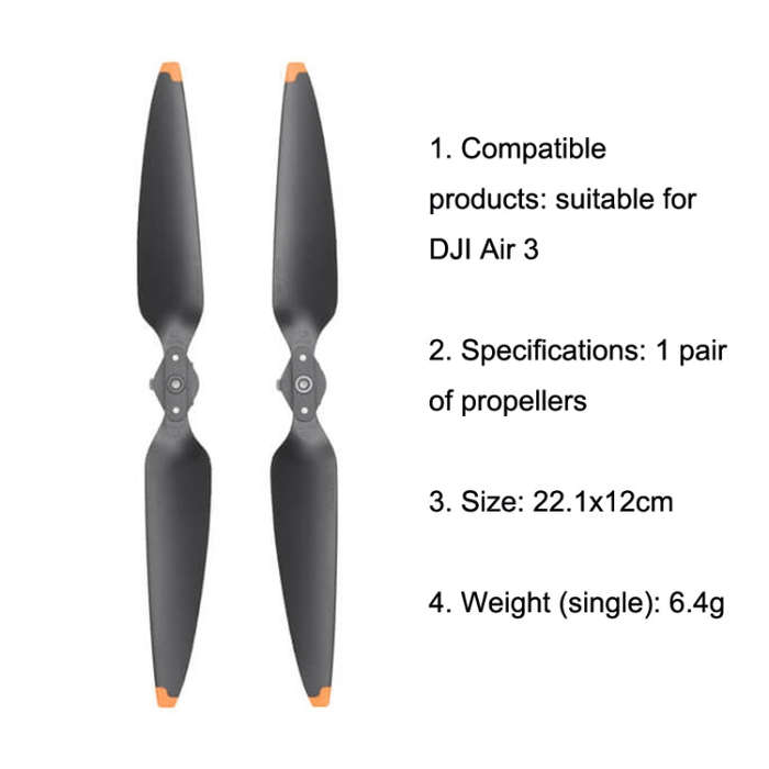 Original DJI Air 3 / 3S 1pair Noise Reduction Propeller(Black)
