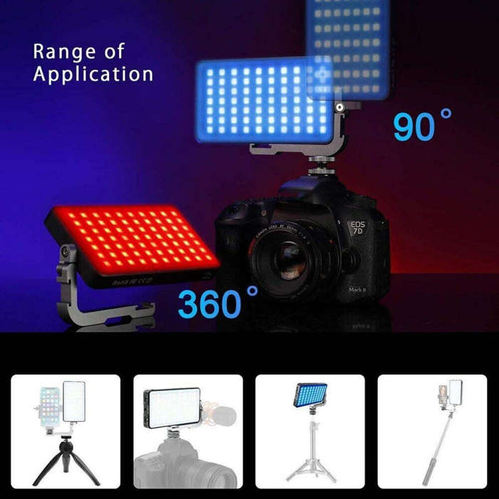 Pixel G3 Flat Panel RGB Fill Light Handheld Photography Camera Dimmable Desktop Mini Pocket Lamp(...