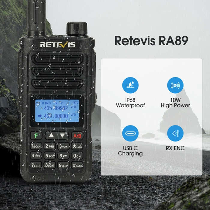 RETEVIS RA89 UV Dual-segment IP68 Waterproof Dual-guard Dual-standby Walkie Talkie(US Frequency 1...