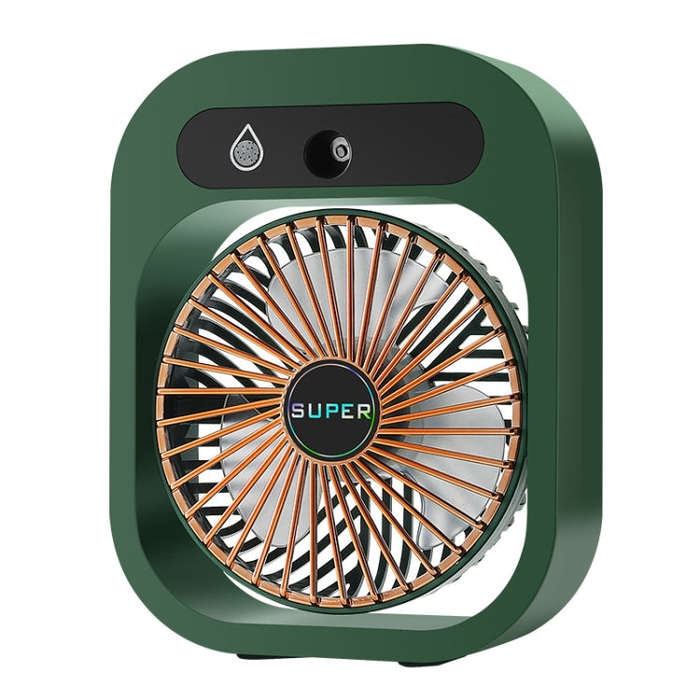 USB Charging Humidification Air Conditioner Fan Nano Spray Desktop Portable Cooling Fan(Green)