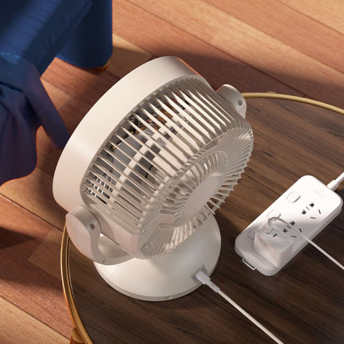 Desktop Air Circulation Upright Night Light Fan Household Rotatable Turbo Fan, Style: Plug-in Model