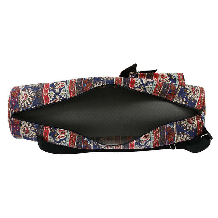 Printed Yoga Shoulder Backpack Thickened Yoga Mat Bag Sports Gym Bag(Ice)
