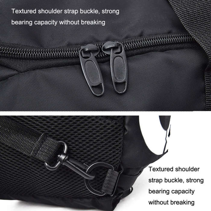 Wet and Dry Separation Fitness Backpack Swimming Taekwondo Waterproof Travel Bag(Simple Black Bot...