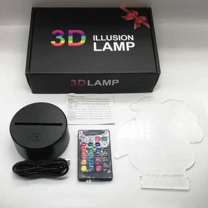3D Game Handle Three-dimensional Colorful LED Lights, Style: Touch Black Base+Remote Control