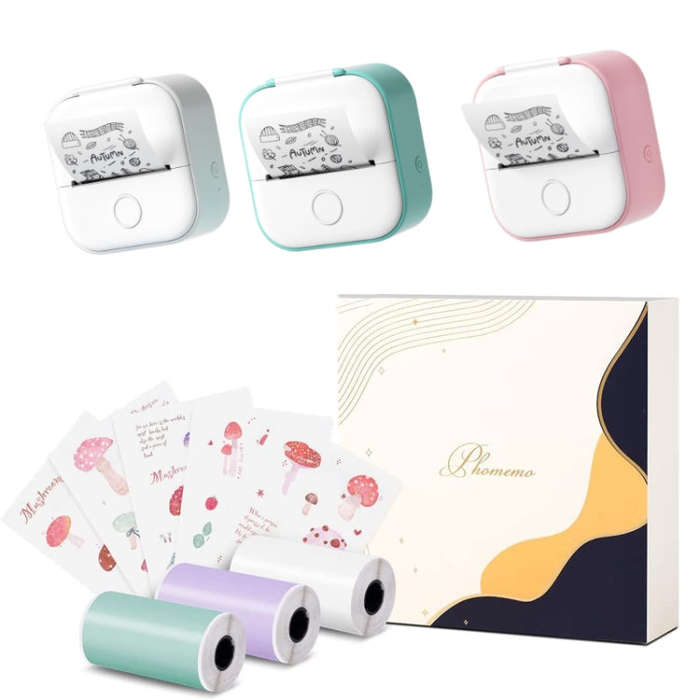 Phomemo T02 Gift Box Phone Bluetooth Mini Printer Photo Thermal Printer Family Student Wrong Ques...