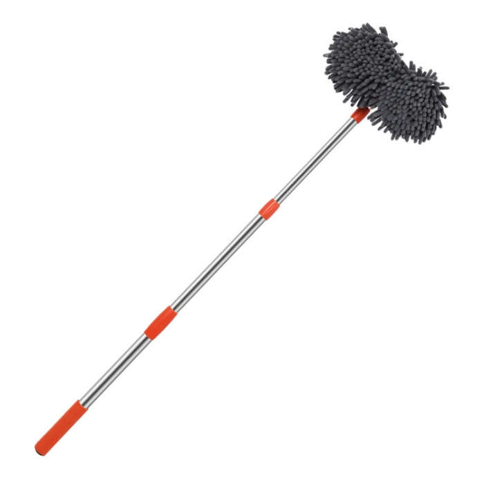 Car Wash Mop Soft Brush Long Handle Telescopic Rotary Car Cleaning Tool(Orange)