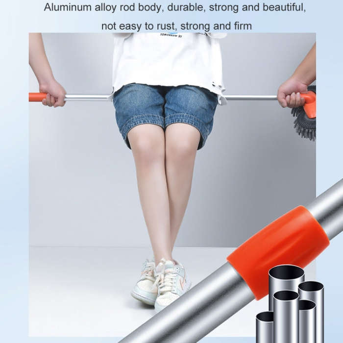 Car Wash Mop Soft Brush Long Handle Telescopic Rotary Car Cleaning Tool(Orange)