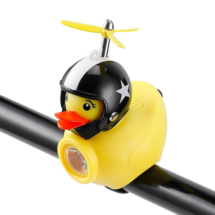 Yellow Duck Bike Bell Handlebar Headlight Car Ornaments Cycling Accessories Helmets Decor(Star He...
