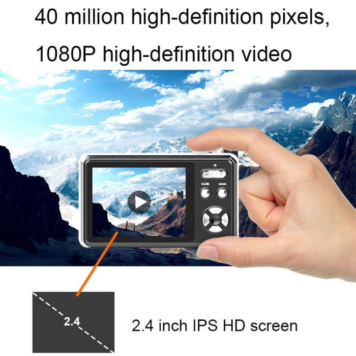 2.4 Inch IPS Screen 40 Million Pixel Digital Camera 16X Digital Zoom Video Macro Portable Camera(...