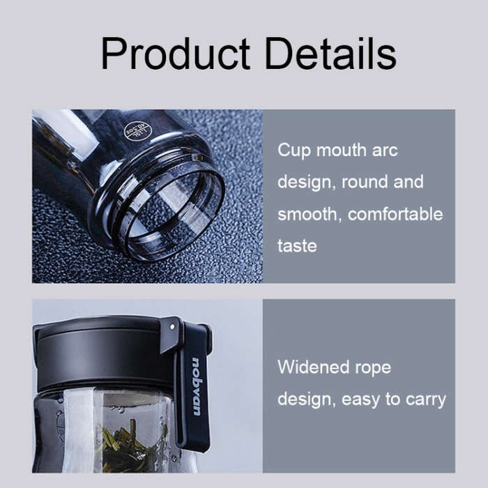 Nobvan Magic Ball Magnetic Bomb Tea Warehouse Tritan Large Capacity Sports Cup, Style: 550ml (Gray)