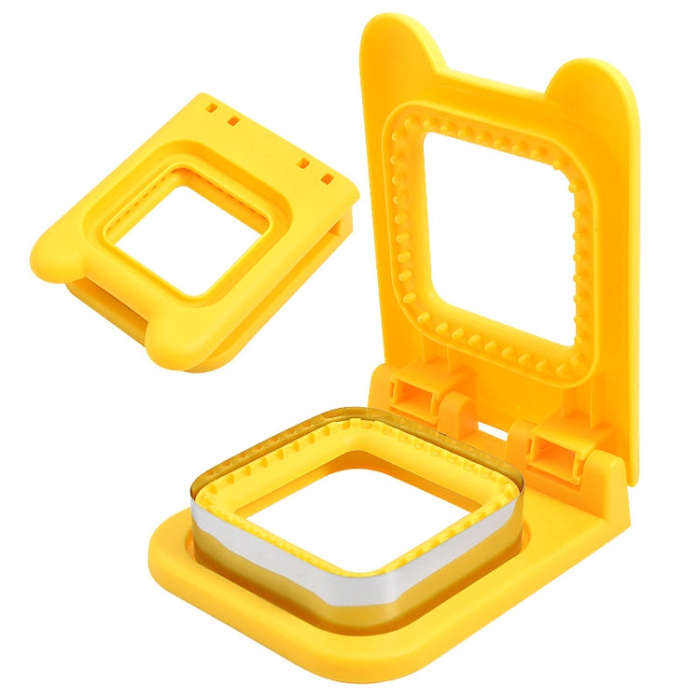 Stainless Steel Square Sandwich Mold Maker DIY Toast Sandwich Bread Cutting Machine(Yellow)