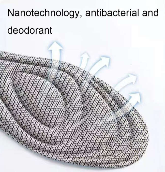 10pairs 5D Nano Antibacterial Deodorant Breathable Anti-Slip Massage Insole, Size: 39-40(Navy Blue)