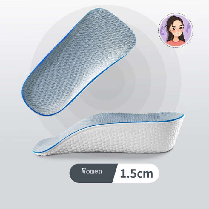 1.5CM Increase Height Women Insoles Light Weight Soft Elastic Arch Support Shoes Pads