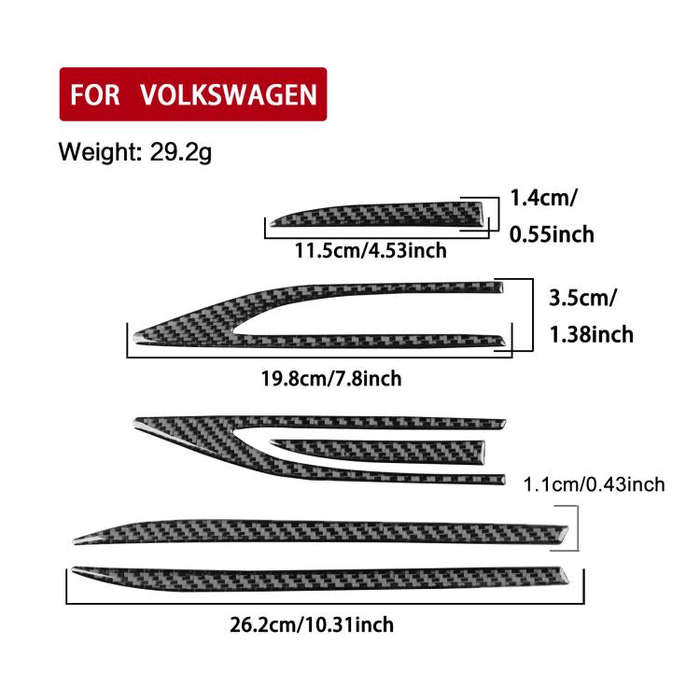 For Volkswagen Sagitar 2019-2023 6pcs /Set Left-hand Drive Fender Sticker(Black)