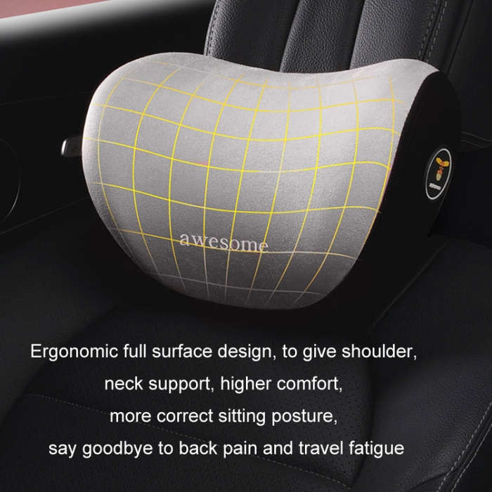 Car Memory Foam Neck Pillow Seat Spine Pillow, Color: Gray Lumbar Support