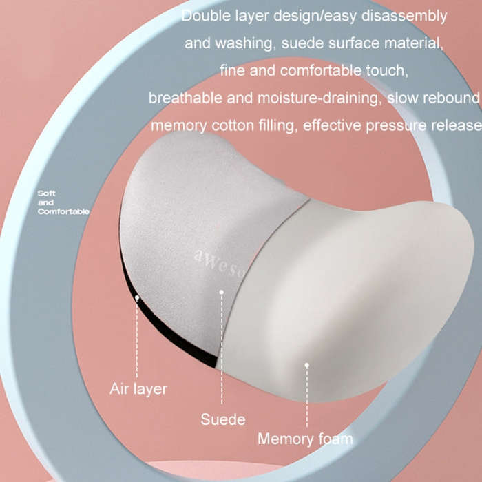 Car Memory Foam Neck Pillow Seat Spine Pillow, Color: Gray Lumbar Support