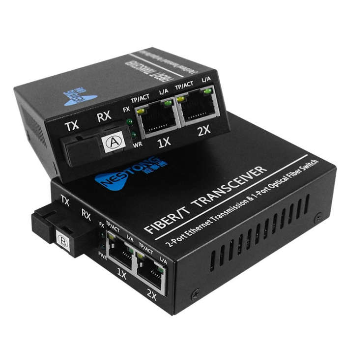 NESTONG  Gigabit Single-mode Fiber Optic Transceiver POE Photoelectric Converter,CN Plug