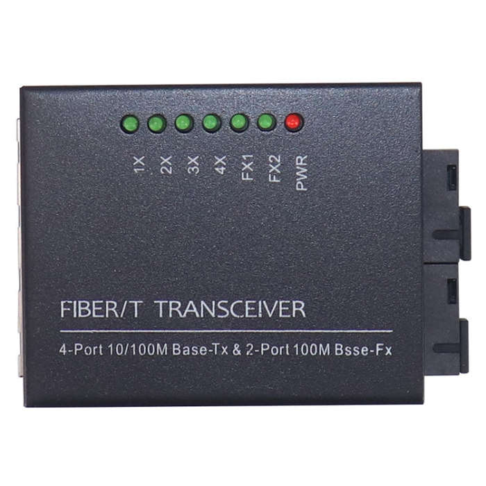 2 Fiber Port & 4 LAN Port 10/100M Ethernet Switch Fiber Optic Switch