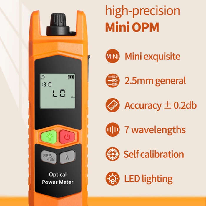 2-in-1 10-30mW Fiber Optic Red Light Pen + Optical Power Meter (-70+6dBm) Set