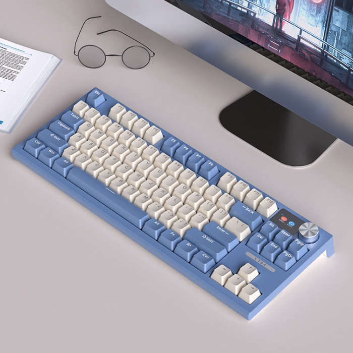 LANGTU LT84 Mechanical Luminous Keyboard, Style: Wireless Tri-Mode RGB Sea-Air Axis Pro (Nightfall)