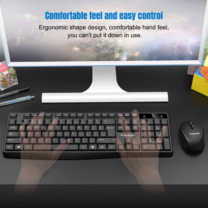 K-Snake WK800 Wireless 2.4G Keyboard Mouse Set Tabletop Computer Notebook Business Office House U...