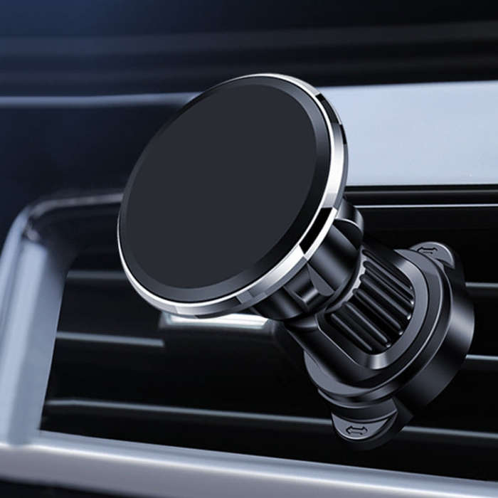 Aluminum Alloy Rotatable Magnetic Car Air Outlet Mobile Phone Holder(Silver)