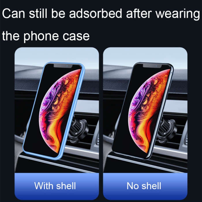 Aluminum Alloy Rotatable Magnetic Car Air Outlet Mobile Phone Holder(Silver)