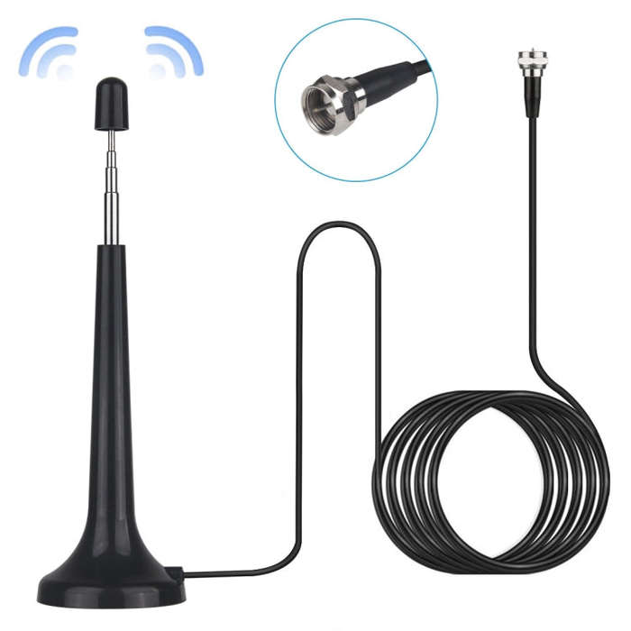 Extended Radio Antenna With Magnetic Base TV Adapting F-Connector FM Regulatory TV Radio Antenna