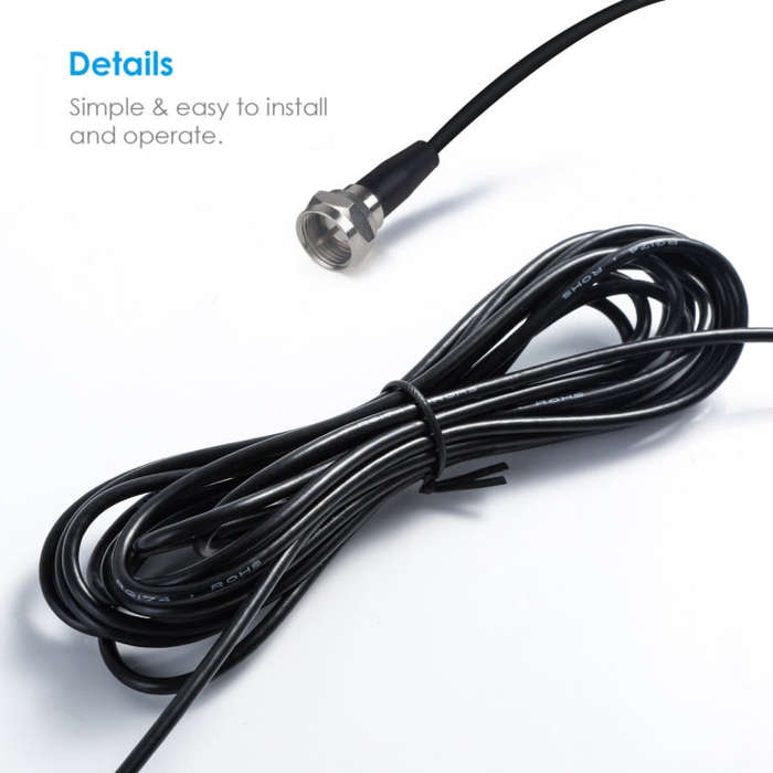 Extended Radio Antenna With Magnetic Base TV Adapting F-Connector FM Regulatory TV Radio Antenna