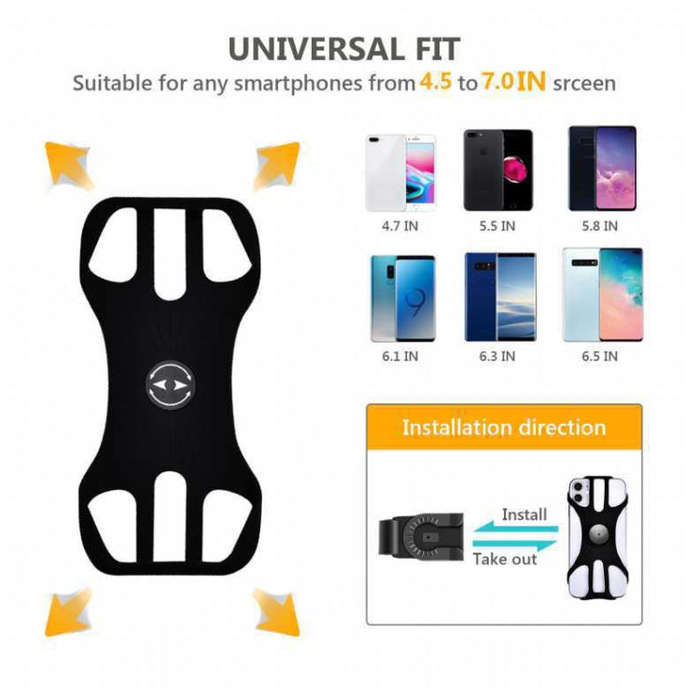 Removable Bicycle Cell Phone Holder For 4.5-7 Inch Phones, Specification: Four Claws Black