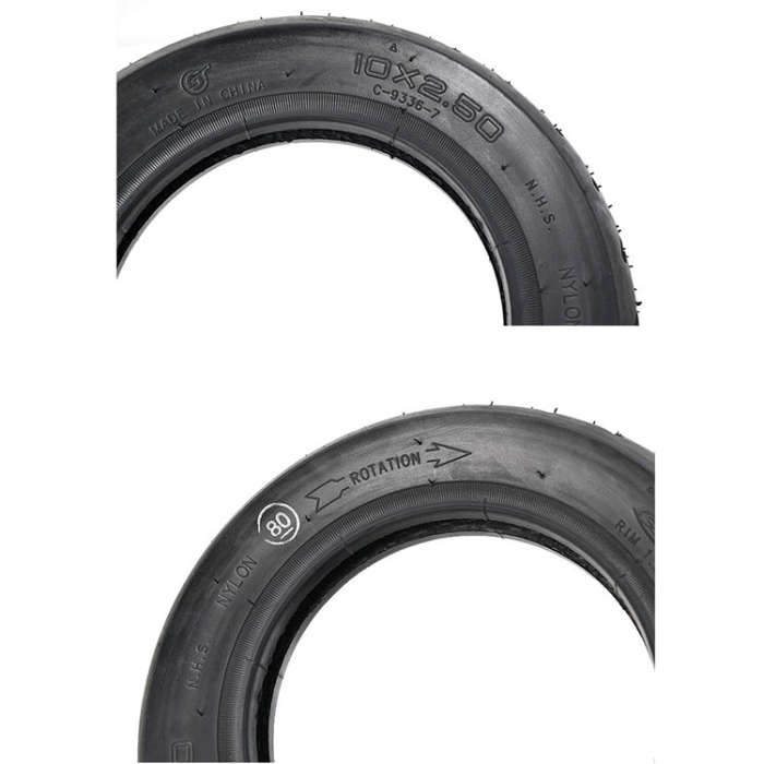 10 X 2.5 Inflatable Inner Tire + Outer Tire Kit  For Ninebot MAX G30 10-Inch Scooter(Black)
