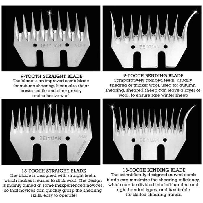HILDA Power Wool Scissors Blades For Wool Pushers, Specification: 13 Toothed Curved Blade