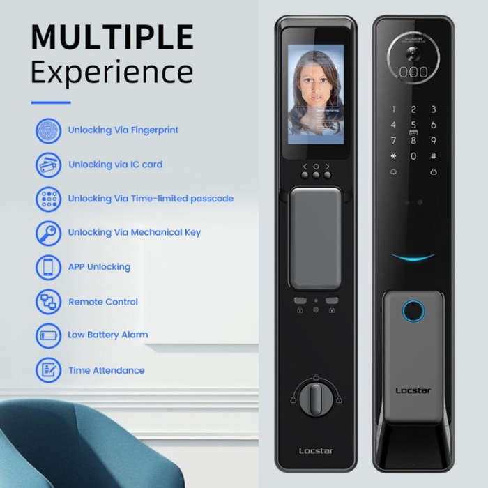 S61 Fully Automatic 3D Face Recognition Tuya Wifi Smart Fingerprint Lock Anti-theft Password Lock...