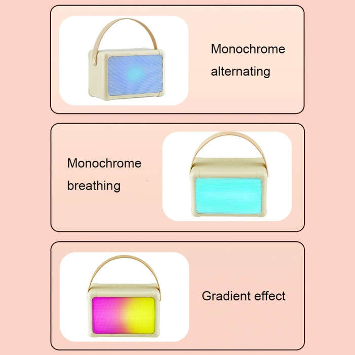 Portable RGB Lighting Effect Bluetooth Speaker Home Mini Karaoke Audio, Style: Speaker(Pink)