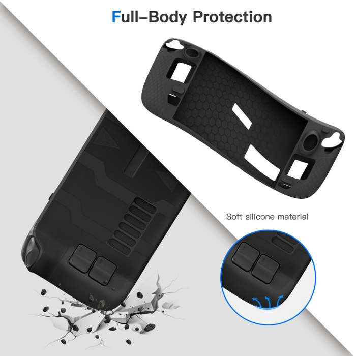 JYS JYS-SD011 For Steam Deck 7pcs/set Host Silicone Case With Joystick Cap+Touch Board Sticker Se...