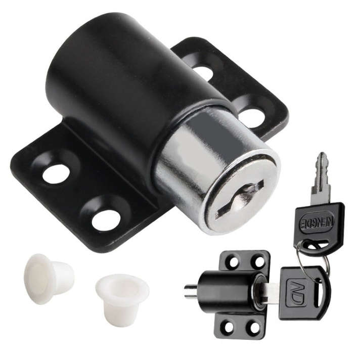 Door And Window Limit Lock Sliding Door Retainer Child Safety Lock, Color: Black No Screw